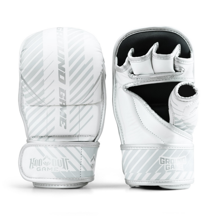 ММА ръкавици - Ground Game - MMA SPARING GLOVES - Platinum - White